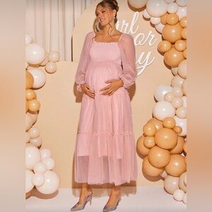 SHEIN Blush Pink Maternity Gown